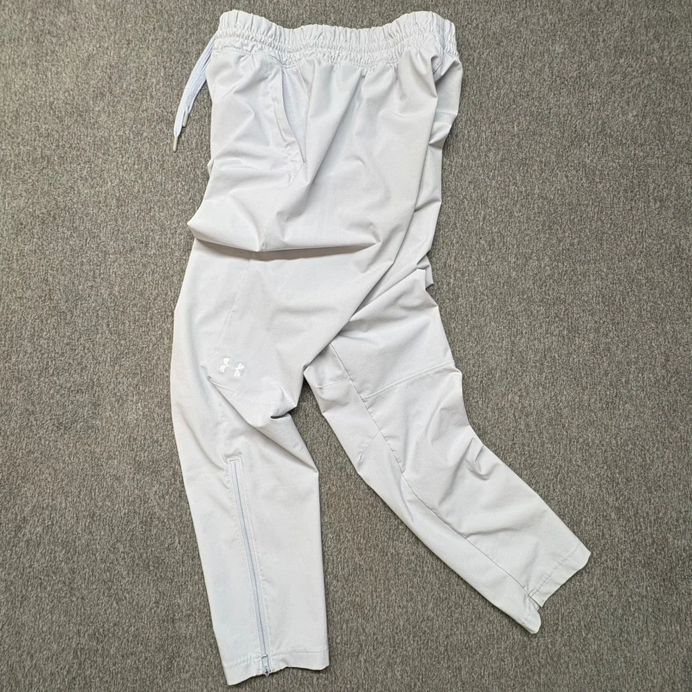 Under‎ Armour Mens Squad Warm-Up Pants Gray Medium Tall Tapered Zip Ankle